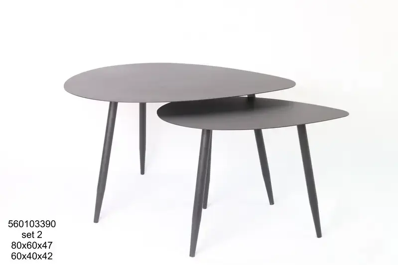 זוג שולחנות מתכת אל חלד |דגם טיפני