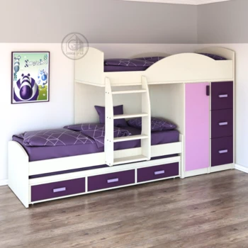 מיטת קומותיים עם ארון ומגירות | דגם חלומית WWW.G-H.CO.IL