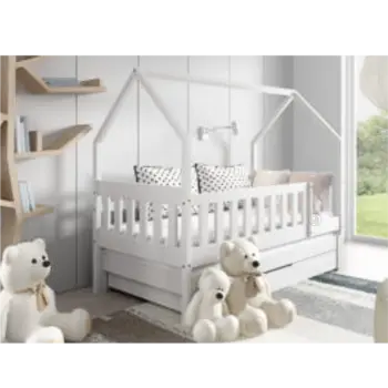 מיטה לילדים דגם בית עץ נפתחת עם מיטת חבר וארגז - גרין האוס רהיטים