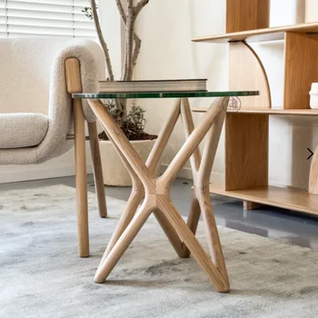 שולחן צד זכוכית עגול  | דגם מילאן | G-H.CO.IL