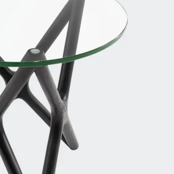 שולחן צד זכוכית עגול  | דגם מילאן | G-H.CO.IL