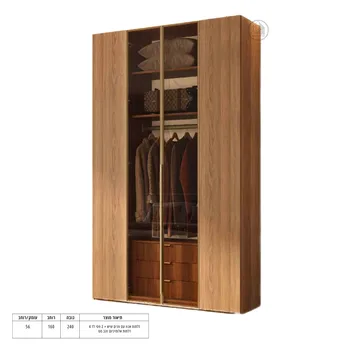 ארון פתיחה | דלתות עץ בשילוב זכוכית -  דגם G3