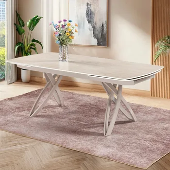 שולחן ספוטי לפינת אוכל | אבן קרמית טרוונטין WWW.G-H.CO.IL