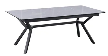 שולחן פורמייקה ורגל מתכת | אפור כהה מעונן מבריק