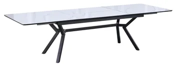 שולחן פורמייקה ורגל מתכת | אפור בהיר מעונן מבריק