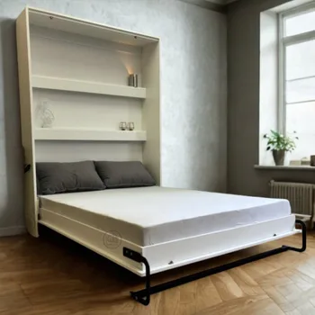 מיטת קיר מתקפלת לארון עם מדפים | דגם קסם