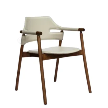 כיסא אוכל ד.עור ידיות אגוז | דגם סלינה