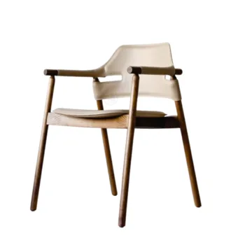 כסא אוכל סלינה ד.עור ידיות אלון WWW.G-H.C0.IL