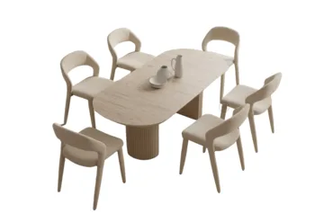 סט פינת אוכל | שולחן טאפ ו-6 כיסאות גול