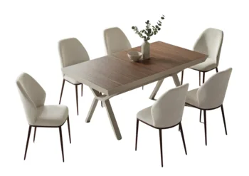 סט פינת אוכל | שולחן המר ו-6 כיסאות וואן