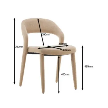 מידות - כיסא מרופד WWW.G-H.CO.IL