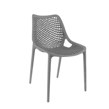 כיסא פלסטיק קשיח עם ידיות  |  דגם אולטרה | אפור WWW.G-H.CO.IL