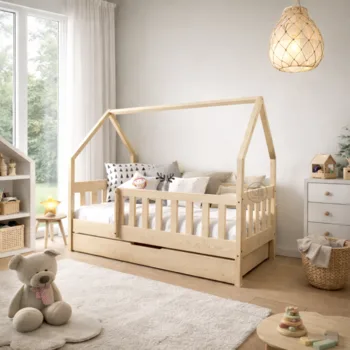 מיטת ילדים בצורת בית עם מיטה נפתחת | דגם לינה