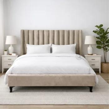 מיטה זוגית מרופדת עם ארגז | דגם טריו