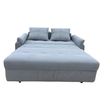 צבע: אפור בהיר - ספה נפתחת למיטה זוגית 140 ס"מ | ספת אירוח נפתחת | דגם לונה