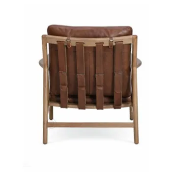 כורסה מעוצבת מעץ ועור | דגם באקל (עור) .  "גרין האוס רהיטים"