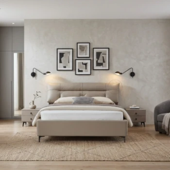 green_house_bed_diamond_real_leather_double_bed_with_matching_nightstands