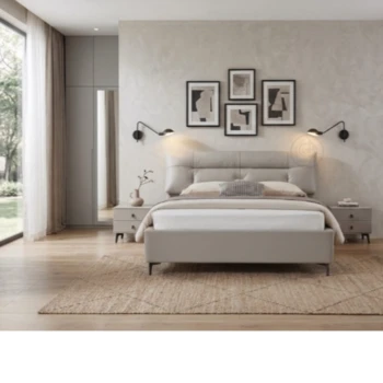 green_house_bed_diamond_real_leather_double_bed_with_matching_nightstands