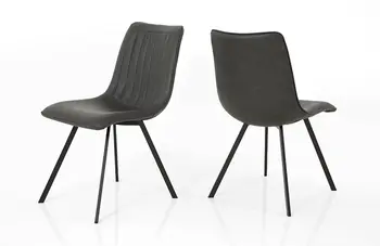 כיסא סהר דמוי עור אפור כהה