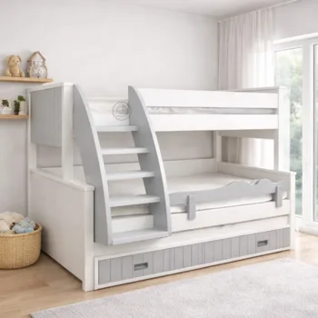 מיטת קומותיים וחצי | עץ מלא 