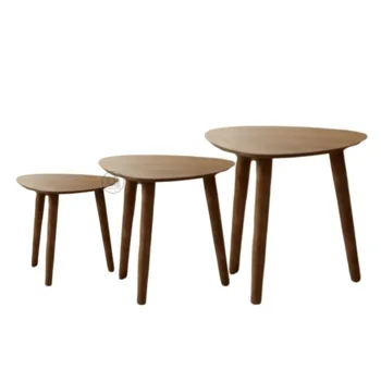 שלישיית שולחנות עץ מלא | דגם D-33